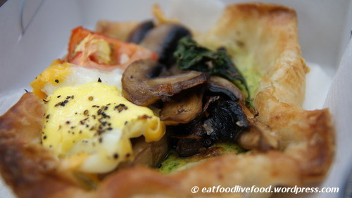 Breakfast Quiche (with eggs, mushrooms and spinach)